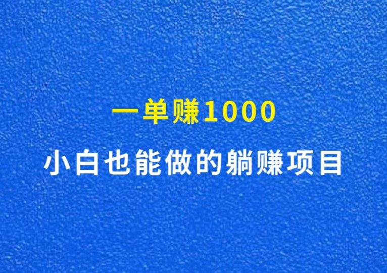 一单赚1000，新人小白也能做的躺赚项目-财智副业社